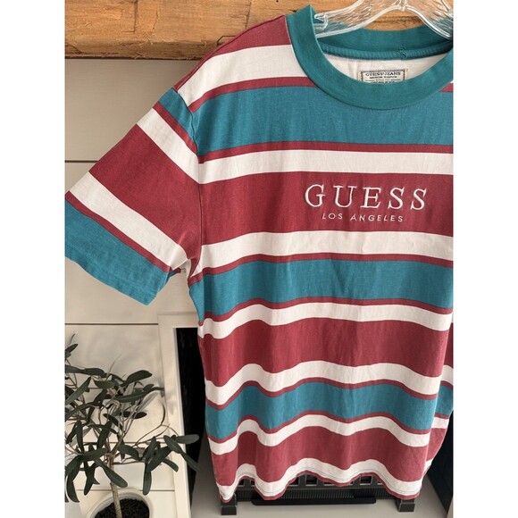 GUESS Mens T Shirt Short Sleeve Go Peer Stripe Crewneck Shirt Size Small - Picture 3 of 10